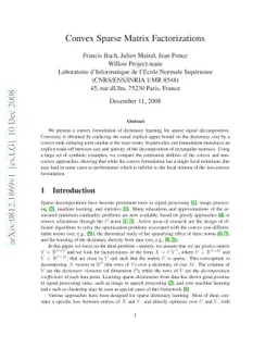 Convex Sparse Matrix Factorizations