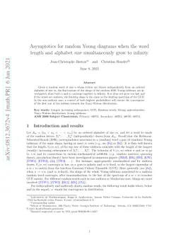 Asymptotics for random Young diagrams when the word length and alphabet
  size simultaneously grow to infinity