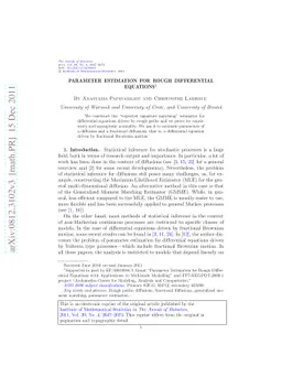 Parameter estimation for rough differential equations