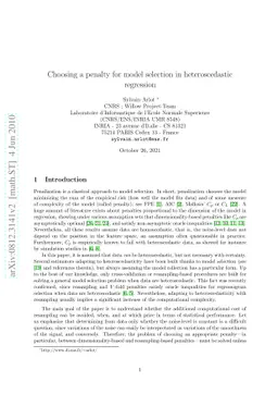 Choosing a penalty for model selection in heteroscedastic regression