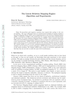 The Latent Relation Mapping Engine: Algorithm and Experiments