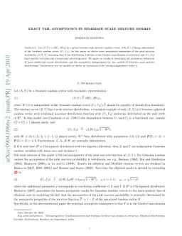 Exact Asymptotics of Bivariate Scale Mixture Distributions