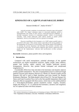 Kinematics of A 3-PRP planar parallel robot