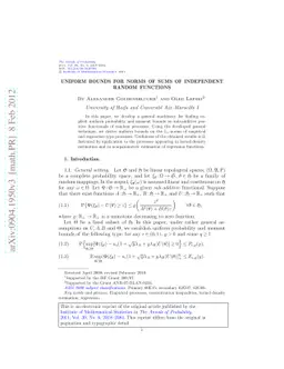 Uniform bounds for norms of sums of independent random functions