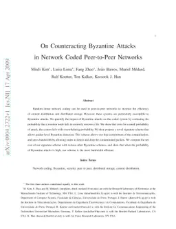 On Counteracting Byzantine Attacks in Network Coded Peer-to-Peer
  Networks