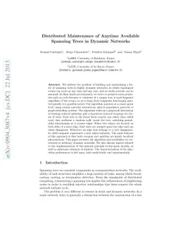Distributed Maintenance of Anytime Available Spanning Trees in Dynamic
  Networks