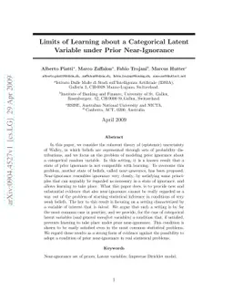Limits of Learning about a Categorical Latent Variable under Prior
  Near-Ignorance