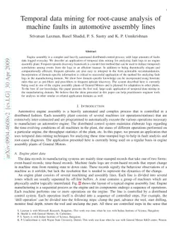 Temporal data mining for root-cause analysis of machine faults in
  automotive assembly lines