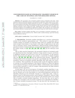 Convergence Rate of Stochastic Gradient Search in the Case of Multiple
  and Non-Isolated Minima