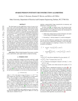 Sparse Poisson Intensity Reconstruction Algorithms