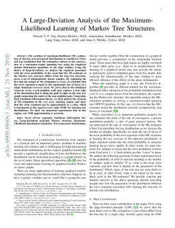 A Large-Deviation Analysis of the Maximum-Likelihood Learning of Markov
  Tree Structures