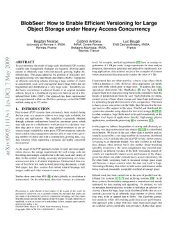 BlobSeer: How to Enable Efficient Versioning for Large Object Storage
  under Heavy Access Concurrency