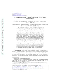 A sticky HDP-HMM with application to speaker diarization