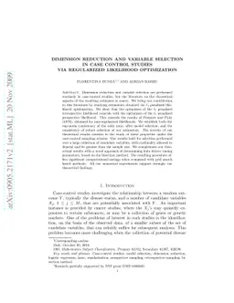 Dimension reduction and variable selection in case control studies via
  regularized likelihood optimization