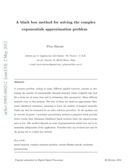 A black box method for solving the complex exponentials approximation
  problem