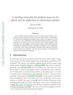A Jacobian inequality for gradient maps on the sphere and its
  application to directional statistics