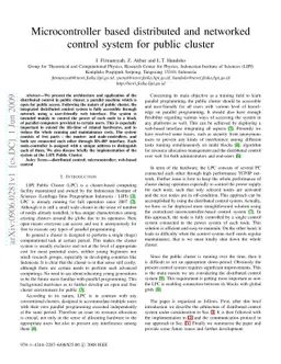 Microcontroller based distributed and networked control system for
  public cluster