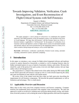 Towards Improving Validation, Verification, Crash Investigations, and
  Event Reconstruction of Flight-Critical Systems with Self-Forensics