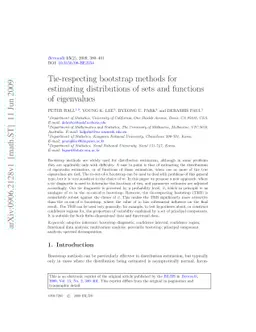 Tie-respecting bootstrap methods for estimating distributions of sets
  and functions of eigenvalues