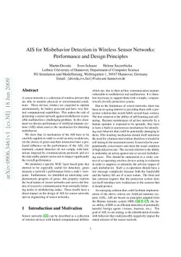 AIS for Misbehavior Detection in Wireless Sensor Networks: Performance
  and Design Principles
