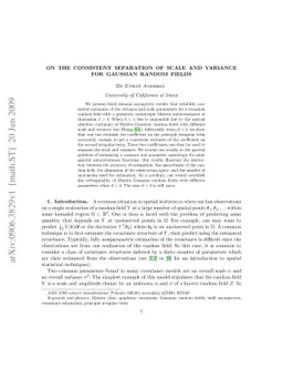 On the consistent separation of scale and variance for Gaussian random
  fields