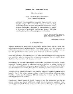 Mnesors for automatic control