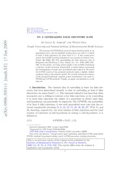 On a generalized false discovery rate