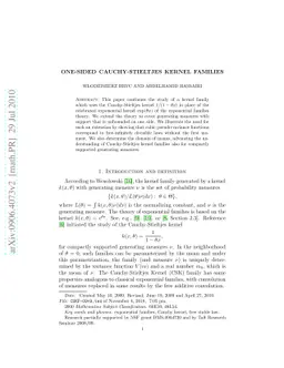 One-sided Cauchy-Stieltjes Kernel Families