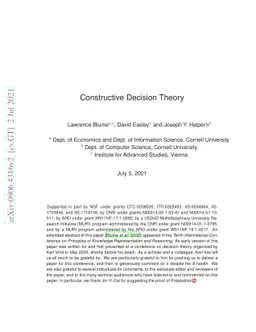Constructive Decision Theory