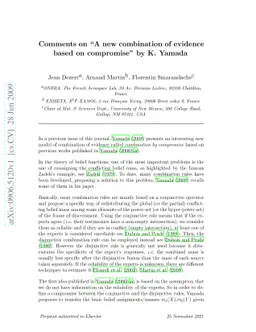 Comments on "A new combination of evidence based on compromise" by K.
  Yamada