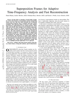 Superposition frames for adaptive time-frequency analysis and fast
  reconstruction