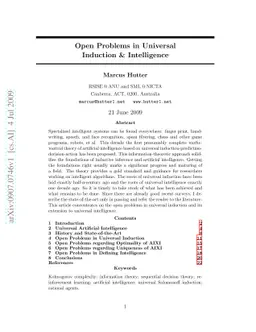 Open Problems in Universal Induction & Intelligence