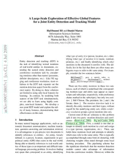 A Large-Scale Exploration of Effective Global Features for a Joint
  Entity Detection and Tracking Model