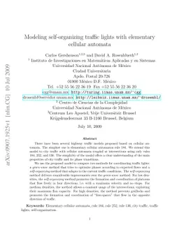 Modeling self-organizing traffic lights with elementary cellular
  automata