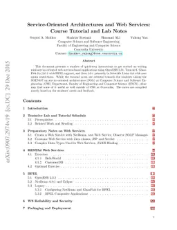 Service-Oriented Architectures and Web Services: Course Tutorial and Lab
  Notes