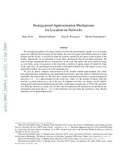 Strategyproof Approximation Mechanisms for Location on Networks