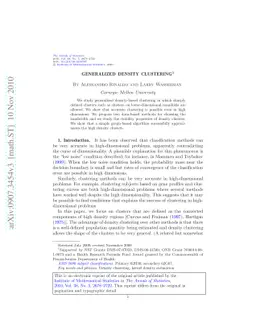 Generalized density clustering