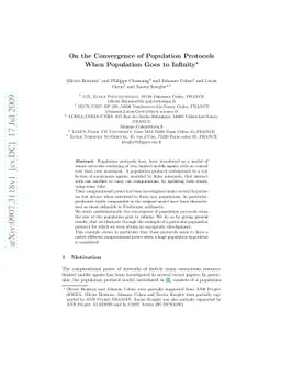 On the Convergence of Population Protocols When Population Goes to
  Infinity