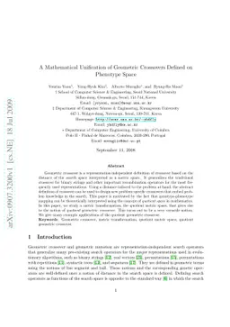 A Mathematical Unification of Geometric Crossovers Defined on Phenotype
  Space