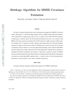 Shrinkage Algorithms for MMSE Covariance Estimation