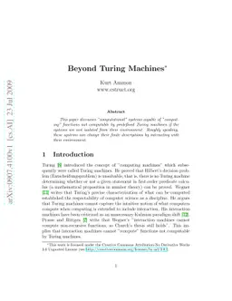 Beyond Turing Machines