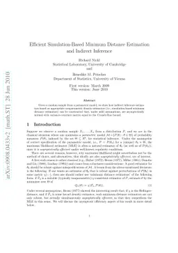 Efficient Simulation-Based Minimum Distance Estimation and Indirect
  Inference