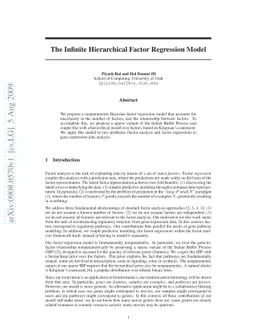 The Infinite Hierarchical Factor Regression Model