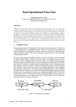 Some Spreadsheet Poka-Yoke