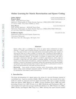 Online Learning for Matrix Factorization and Sparse Coding