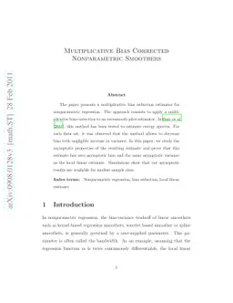 Multiplicative Bias Corrected Nonparametric Smoothers