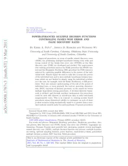 Power-enhanced multiple decision functions controlling family-wise error
  and false discovery rates