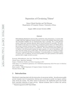 Separation of Circulating Tokens