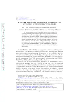 A Fourier transform method for nonparametric estimation of multivariate
  volatility