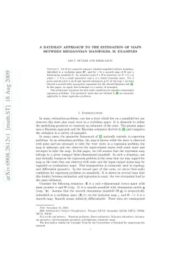A bayesian approach to the estimation of maps between riemannian
  manifolds, II: examples